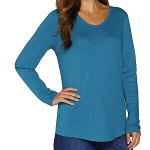 Isaac Mizrahi Live! Essentials Rounded V-neck Knit Tunic Top  16284